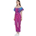 Spiral Swirl Pattern Light Circle Bardot Ruffle jumpsuit View2