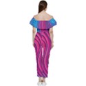 Spiral Swirl Pattern Light Circle Bardot Ruffle jumpsuit View4