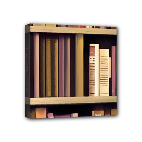 Books Bookshelves Office Fantasy Background Artwork Book Cover Apothecary Book Nook Literature Libra Mini Canvas 4  X 4  (stretched) by Posterlux