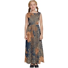 Seamless Pattern Patterns Leaves Vintage Kids  Satin Sleeveless Maxi Dress by Paksenen