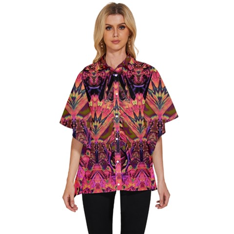 Trippy Garland Women s Batwing Button Up Shirt by MRNStudios
