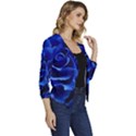 Roses Flowers Plant Romance Women s Casual 3/4 Sleeve Spring Jacket View3