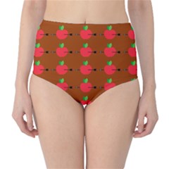Apple Arrow Pattern Design Drawing Classic High-waist Bikini Bottoms by Proyonanggan
