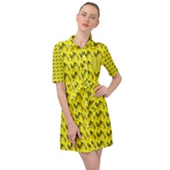 Fern Pattern 2 Yellow Belted Shirt Dress by snowwhitegirl