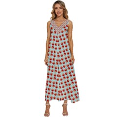 Kawaii Jam Pattern Aqua V-neck Sleeveless Loose Fit Overalls by snowwhitegirl