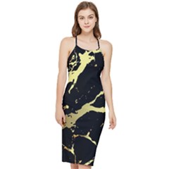 Marble Black, Kiss, Gold, Pretty Bodycon Cross Back Summer Dress by kyorashop23