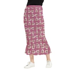 Whimsy Chickens Pattern Maxi Fishtail Chiffon Skirt by dflcprintsclothing
