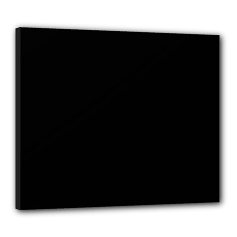 Plain Black Black Canvas 24  X 20  (stretched) by kyorashop23