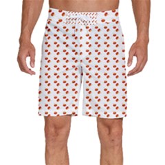 Kawaii Pumpkin Patt White Men s Beach Shorts by snowwhitegirl