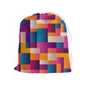 Abstract Geometry Blocks Drawstring Pouch (XL) View1