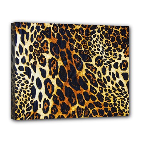 Leopard Skin Texture, Macro, Brown Canvas 14  X 11  (stretched) by kyorashop23
