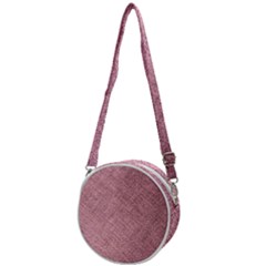 Pink Fabric Texture, Knitted Pink Texture, Crossbody Circle Bag by kyorashop23