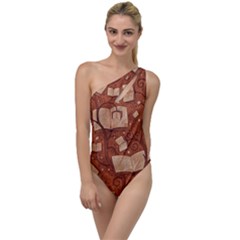 Retro Education Texture, Creative Education Background To One Side Swimsuit by kyorashop23