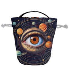 Eye Of The Universe (ai) Drawstring Bucket Bag by dflcprintsclothing