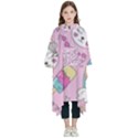 Beautiful Cute Animals Pattern Pink Kids  Hooded Rain Ponchos View1