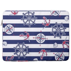 Seamless Marine Pattern 17  Vertical Laptop Sleeve Case With Pocket by Ket1n9