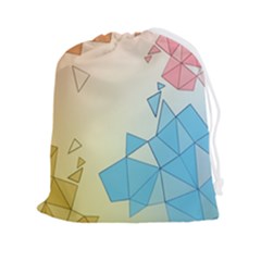 Background Pastel Geometric Lines Drawstring Pouch (2xl) by anzea
