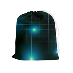 Light Shining Lighting Blue Night Drawstring Pouch (xl) by anzea