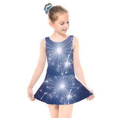 Network Technology Connection Kids  Skater Dress Swimsuit by anzea