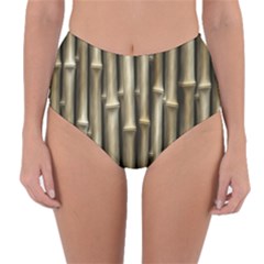 Bamboo Grass Reversible High-waist Bikini Bottoms by anzea
