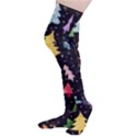 Fun Christmas Trees Adoxali Scandinavian Artistic Background Pattern Thigh High Stockings View3