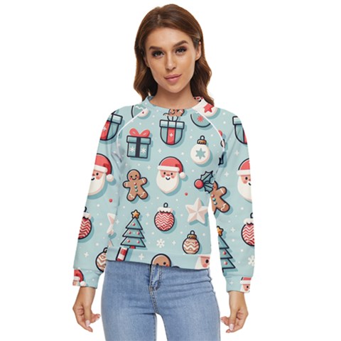Christmas Decoration Angel Women s Long Sleeve Raglan T-shirt by Apen