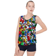 Falling Lego Bricks, Desenho Bubble Hem Chiffon Tank Top by kyorashop23