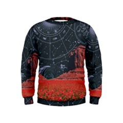 Astrology Surreal Surrealism Trippy Visual Art Kids  Sweatshirt by Bedest