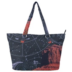 Astrology Surreal Surrealism Trippy Visual Art Full Print Shoulder Bag by Bedest