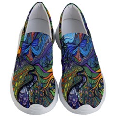 Psychedelic Digital Art Artwork Landscape Colorful Women s Lightweight Slip Ons by Bedest