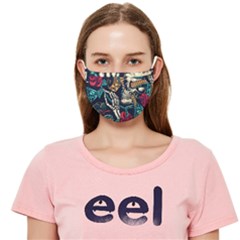 Vintage Art Tattoos Colorful Seamless Pattern Cloth Face Mask (adult) by Bedest