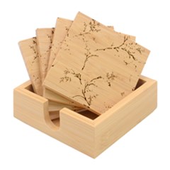 Flowers, Branches, Desenho, Edge, Leaves Bamboo Coaster Set by kyorashop23