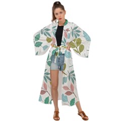 Leaf Seamless Pattern  Maxi Kimono by Safari