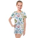 Leaf seamless pattern  Kids  Mesh T-Shirt and Shorts Set View1