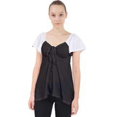 Elegnat Bw Print Lace Front Dolly Top by dflcprintsclothing