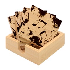 Music Texture, Grunge Music Background Bamboo Coaster Set by kyorashop23