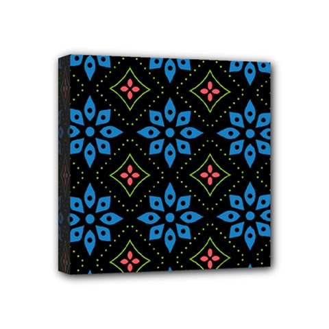 Flower Pattern Flora Floral Seamless Mini Canvas 4  X 4  (stretched) by Salmanaz77