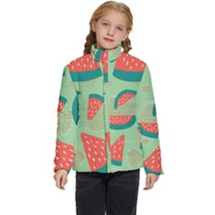 Watermelon Dots Summer Pattern Kids  Puffer Bubble Jacket Coat by Bedest