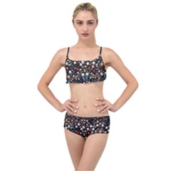 Pearls And Stones Layered Top Bikini Set by dedoma