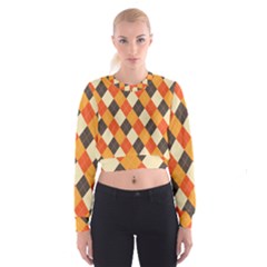 Halloween Argyle Pattern  Cropped Sweatshirt by Safari