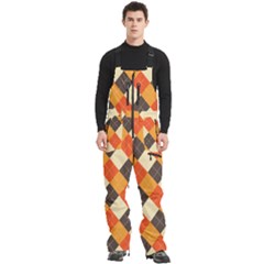 Halloween Argyle Pattern  Men s Front Zip Ski And Snowboard Bib Pants by Safari