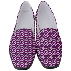 Violet White Pattern Women s Classic Loafer Heels by ytdream