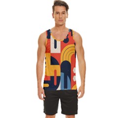 Abstract Pattern Men s Wide Collar Tank Top by Bedest