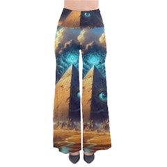 Mystic Blue Pyramid Art So Vintage Palazzo Pants by ExtraAwesomeSauce