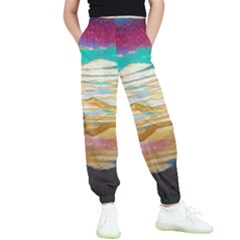 Vibrant Sunset Over Serene Lake Kids  Joggers by ExtraAwesomeSauce