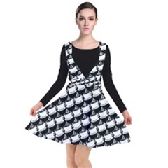 Stylish Coffee Cup Pattern Plunge Pinafore Dress by ExtraAwesomeSauce