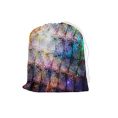 Cosmic Owls Pattern Drawstring Pouch (large) by ExtraAwesomeSauce