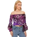 Cosmic Network Geometric Art Off Shoulder Flutter Bell Sleeve Top View3