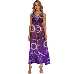 Cosmic Network Geometric Art V-neck Sleeveless Wide Leg Pants Overalls by ExtraAwesomeSauce