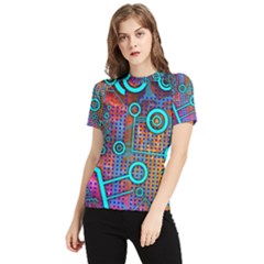 Abstract Tech Galaxy Design Women s Short Sleeve Rash Guard by ExtraAwesomeSauce